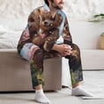 thumbnail image 7 of Picia Romantic Floral Bear Pattern Men’s Long-Sleeve Sleepwear Set - Soft 2-Piece Loungewear with Pockets, Comfy PJs for Relaxing Nights-Medium, 7 of 7