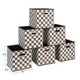 thumbnail image 2 of Household Essentials Fabric Storage Bins 6 Piece Set, Checkerboard White and Black, 2 of 7