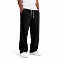 thumbnail image 5 of Evdexr Corduroy Pants Mens Drawstring Baggy Sweatpants Fall Winter Hip Hop Travel Pants Loose Fit Breathable Solid Color Trousers with Pockets 3XL, 5 of 6