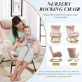 thumbnail image 5 of Nursery Rocking Chair, Upholstered Glider Rocker Nursery Rocking Accent Vanity Chair, Recliner Armchair with Side Pocket, Comfy Side Living Room Chairs, Rocker Glider for Bedroom Nursing Room (Pink), 5 of 8