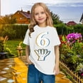thumbnail image 2 of DeHolifer Number 6 T-Shirt Boys Girls Short Sleeve Varsity Shirt Kids Summer Birthday Tees Gifts Tops 3-14 Years, 2 of 8