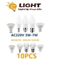 thumbnail image 2 of Bombilla LED de baja potencia para estudio, lámpara de vela con luz LED directa de fábrica, E14, GU10, MR16, AC220V, 3W-7W, alto lumen, sin estroboscópico, 10 piezas, 2 of 4