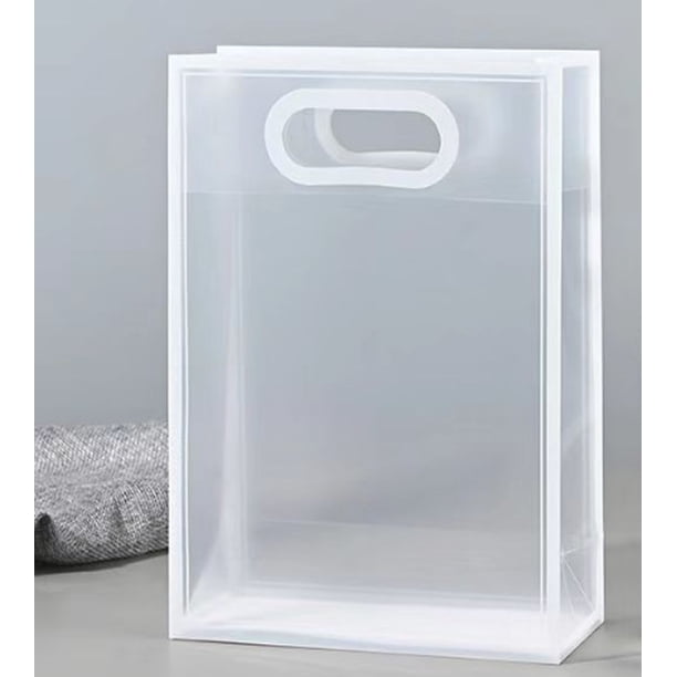Xiao Hua Regalo, flores frescas, bolsa de embalaje de caja de regalo, bolso de mano de PP mate transparente, flores frescas, regalos y bolso de regalo adjunto (blanco, 18 * 8 * 26 cm)