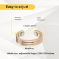 thumbnail image 2 of EnerMagiX Copper Rings for Women, Pure Copper Tricolor Gold Adjustable Magnetic Ring Jewelry, 2 of 6