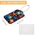 thumbnail image 5 of Square PU Leather 2 Pack Travel Tag - Bag Tag - Suitcase Tag with Privacy Cover and Stainless Steel Ring - Suitable for Travel, Backpack, and Handbag Starfish, 5 of 7
