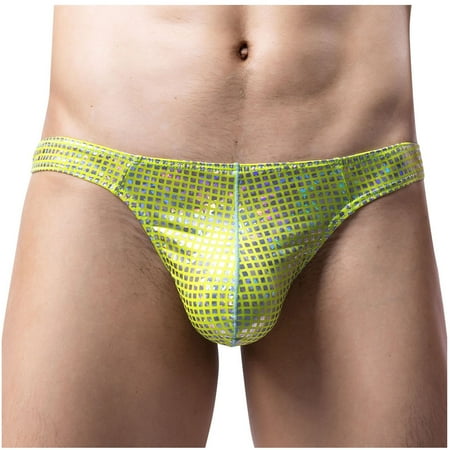 Savings Clearance RbCulf G-String for Men s Colorful Glossy Thongs Low Waist Bulge Pouch Briefs Naughty Bedroom Sex Panties Erotic Underpants Panty on Sale