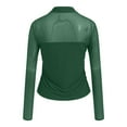 thumbnail image 7 of Gubotare Women's Sexy Sheer Long Sleeve Tops Crew Neck Mesh Ruched Going Out Shirts Blouse Date Night Outfits (Green,XL), 7 of 7