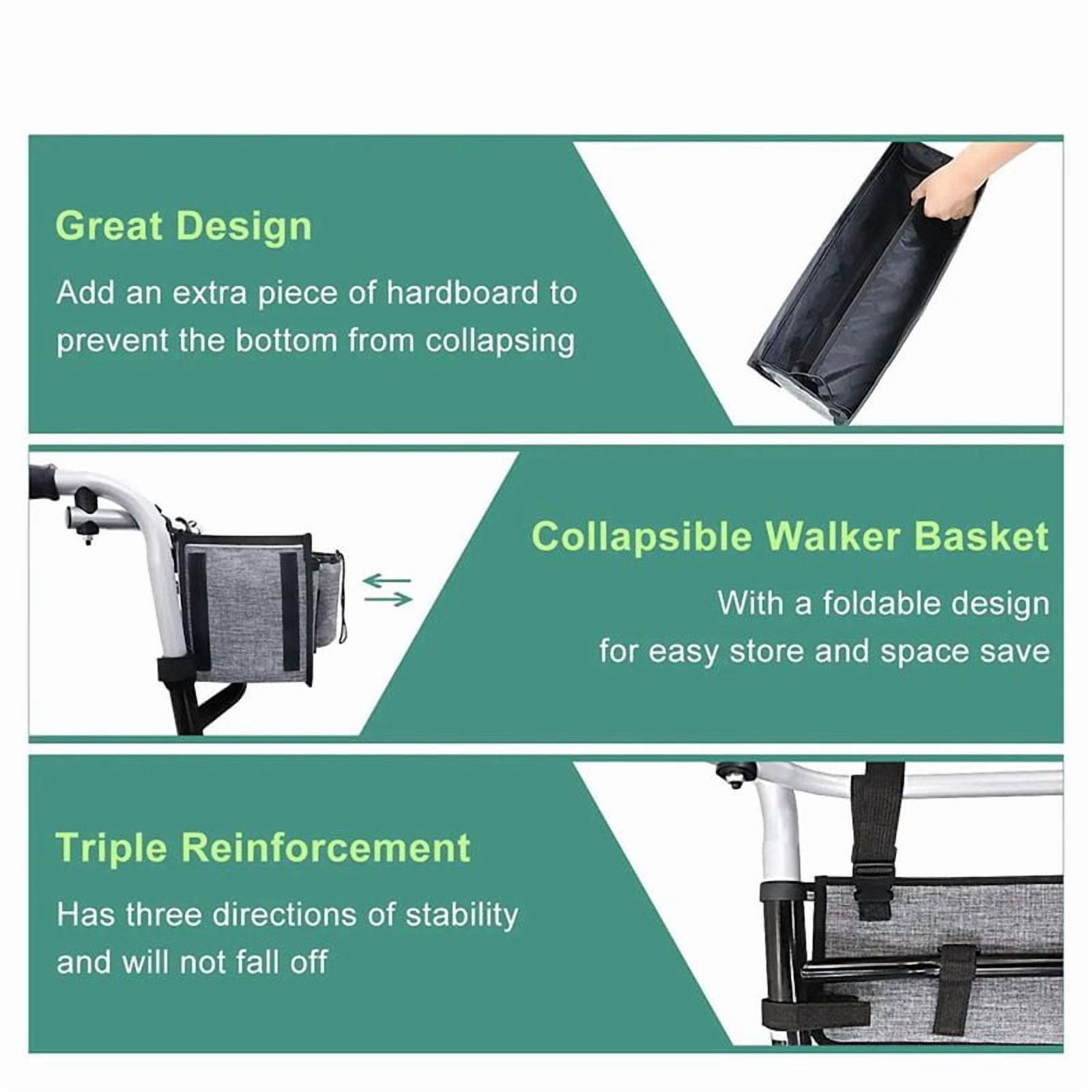 Basket for Walker Ravmix Accessories Bag with Cup Holder Folding Hands-Free Storage