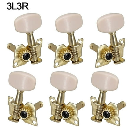 Set of 6 Open Gear Guitar Tuners Machine Heads For Acoustic Folk Guitar 3L3R White