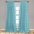 thumbnail image 5 of Abstract Curtains 2 Panels Set, Creative Monochromatic Pattern with Grunge Triangular Shapes, Window Drapes for Living Room Bedroom, 56"W X 95"L, Sea Blue and White, by Ambesonne, 5 of 5