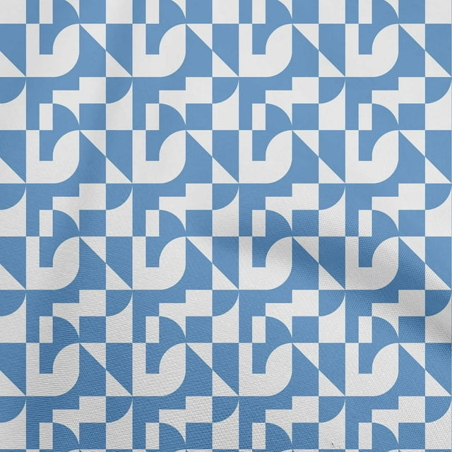 oneOone Silk Tabby Medium Blue Fabric Geometrical Craft Projects Decor Fabric Printed By The Yard 42 Inch Wide