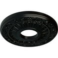 thumbnail image 3 of Ekena Millwork 12 1/8"OD x 3 5/8"ID x 7/8"P Nadia Ceiling Medallion (Fits Canopies up to 4 7/8"), Hand-Painted Jet Black, 3 of 8