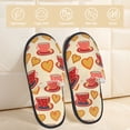 thumbnail image 2 of Fotbe Cups of Tea Pantuflas Peludas para Mujer con Estampado, Zapatillas de Peluche, Zapatos de Invierno para Casa, Uso Interior y Exterior-Large, 2 of 8