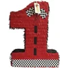 APINATA4U 20" Tall Red Number One Pinata Racing Theme Race Car Themed Birthday First Birthday Car Theme Start Your Engines Racecar Party