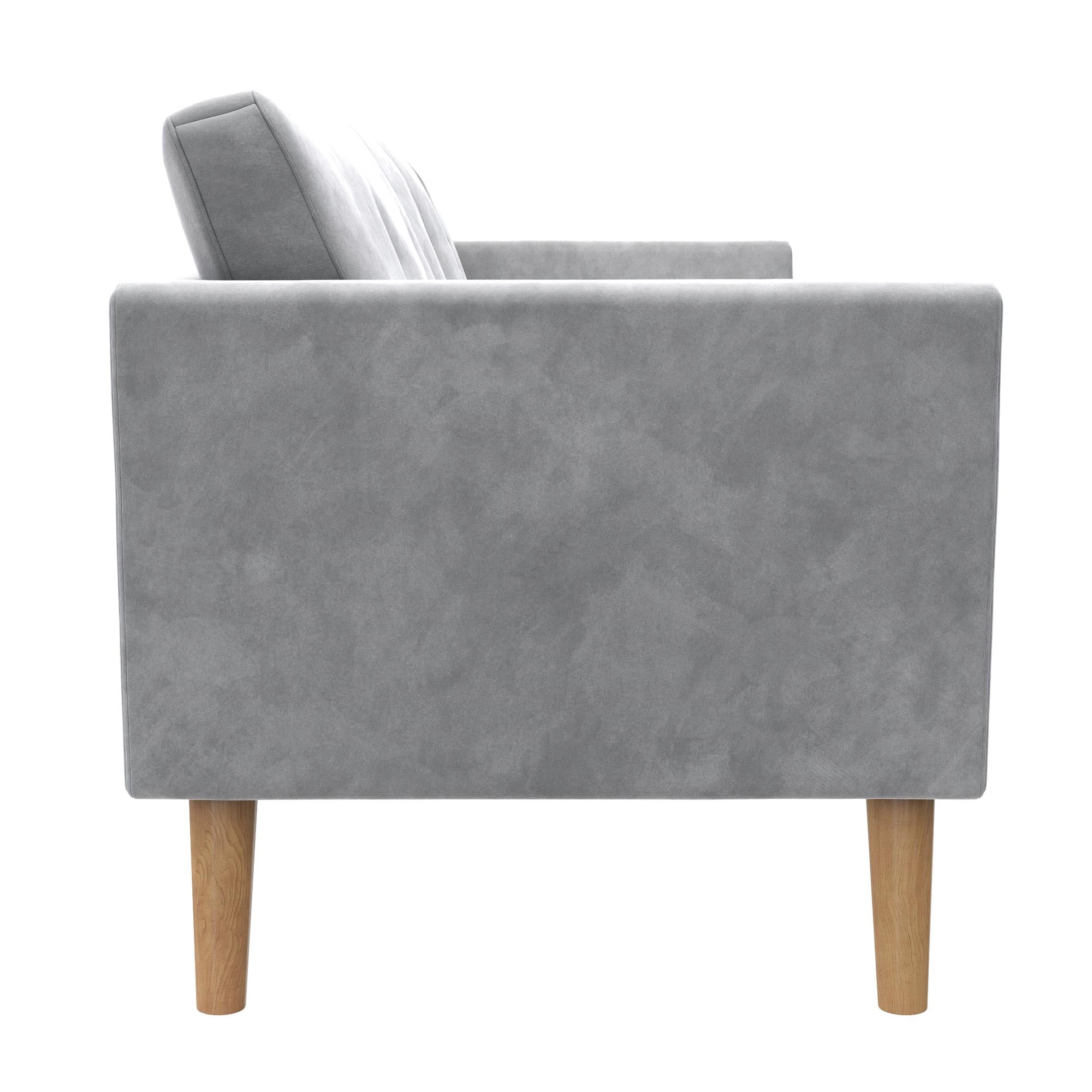 CosmoLiving Gloria Upholstered 3-Seater Sofa, Light Gray Velvet