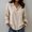 Khaki, variant on Lapel Collar Shirt for Women Cotton Blouse 3/4 Sleeve Tops Long Sleeve Golf Tees Tunics Work Blouses Business Casual Boho V Neck Tops Loose Fit Office Siren Clothes Ladies Tops