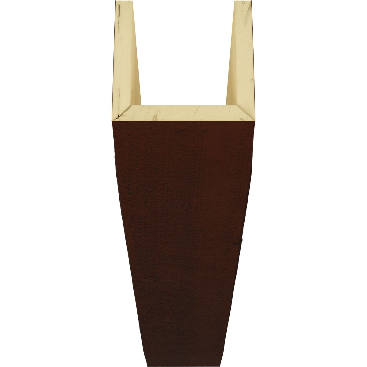 Ekena Millwork 10"W x 4"H x 8'L 3-Sided (U-beam) Rough Sawn Endurathane Faux Wood Ceiling Beam, Natural Pecan
