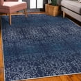 thumbnail image 3 of Floral Decorative Rug, Victorian Lace Flowers and Leaves Retro Background Old Fashioned Graphic, Quality Carpet for Bedroom Dorm and Living Room, 6 Sizes, Navy Blue, by Ambesonne, 3 of 4