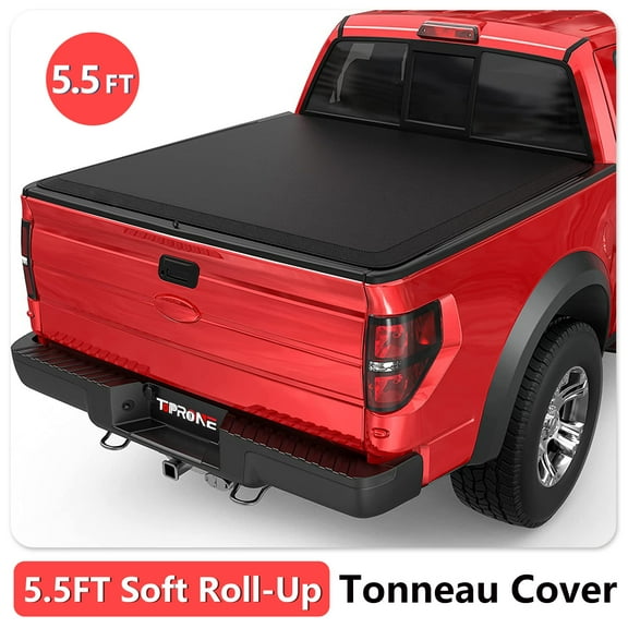 TOPRONE Soft Roll Up Tonneau Cover Fits 2015-2024 F150 with 5.5' (67.1in) Truck Bed