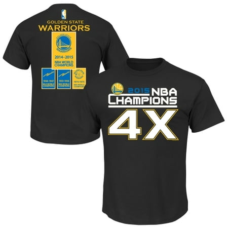 Finals Champions Patch - Golden State Warriors Majestic 2015 NBA Finals Champions Banner T-Shirt - Black