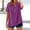 Purple, variant on Women's Fashion Casual V Neck Down Short Sleeve Top T Shirt Pink Women Cotton And Linen T Shirt Women's Short Sleeve T-Shirt(XL)