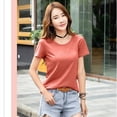 thumbnail image 3 of MRMT-Camiseta de algodón puro para mujer, camisetas holgadas y transpirables, Tops informales, 2023, 3 of 4