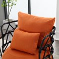 thumbnail image 2 of Modern Single Chair with Tufted Upholstery, Soft Linen Fabric Upholstered Chair with Metal Armrests, Living Room Bedroom Waiting Room Reading Leisure Single Sofa,Orange, 2 of 9