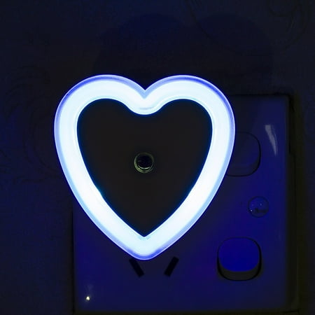 

LuoYinDa Football Night Light Projector Heart Shape Plug-in Intelligent Light Sensor Control LED Night Light Lamp for Bedroom Hallway