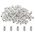 thumbnail image 1 of Unique Bargains Embouts de Cordon, 100 Pcs 3.5x8.5mm Embouts de Ressorts Métalliques Extrémités à Ressorts Argent Blanc, 1 of 5