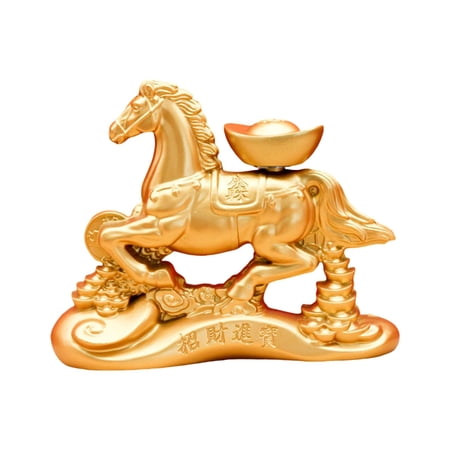 Esquirla Horse Statue Animal Figurine Desktop Ornament Zinc Alloy Feng Shui Sculpture Unique Blessing Artwork Suitable for Office Desk Living Room Entrance Boo