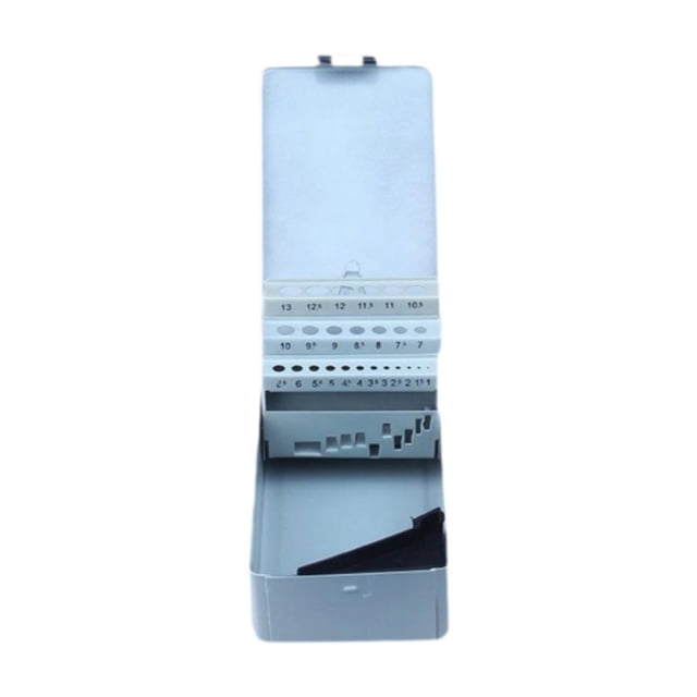 Estuche para brocas helicoidales portátil, vacío, de metal, práctico, con almacenamiento indexado para accesorios 25 ranuras