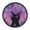 Purple Sky and Black Cat, variant on Voice Activated Clock with Glow Light 12 Inch Large Silent Wall Clock Battery Operated for Home Decor Cute Blue and White Cat