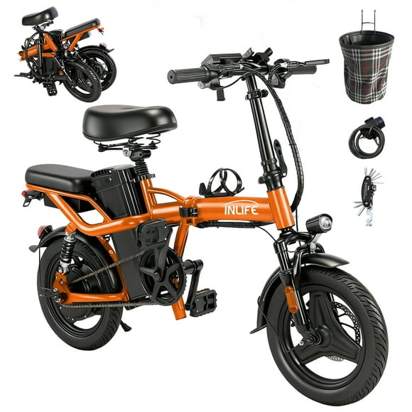 Inlife Bicicleta eléctrica plegable de 14 pulgadas para adultos