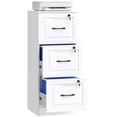 thumbnail image 1 of HOMCOM 3 Drawer File Cabinet with Lock, Vertical Filing Cabinet, White, 1 of 10