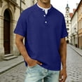 thumbnail image 2 of Klisyaur Fashion Tee Tops for Mens Short Sleeve with Button Casual Breathable Lightweight Comfortable Summer Basic Shirts, 2 of 5