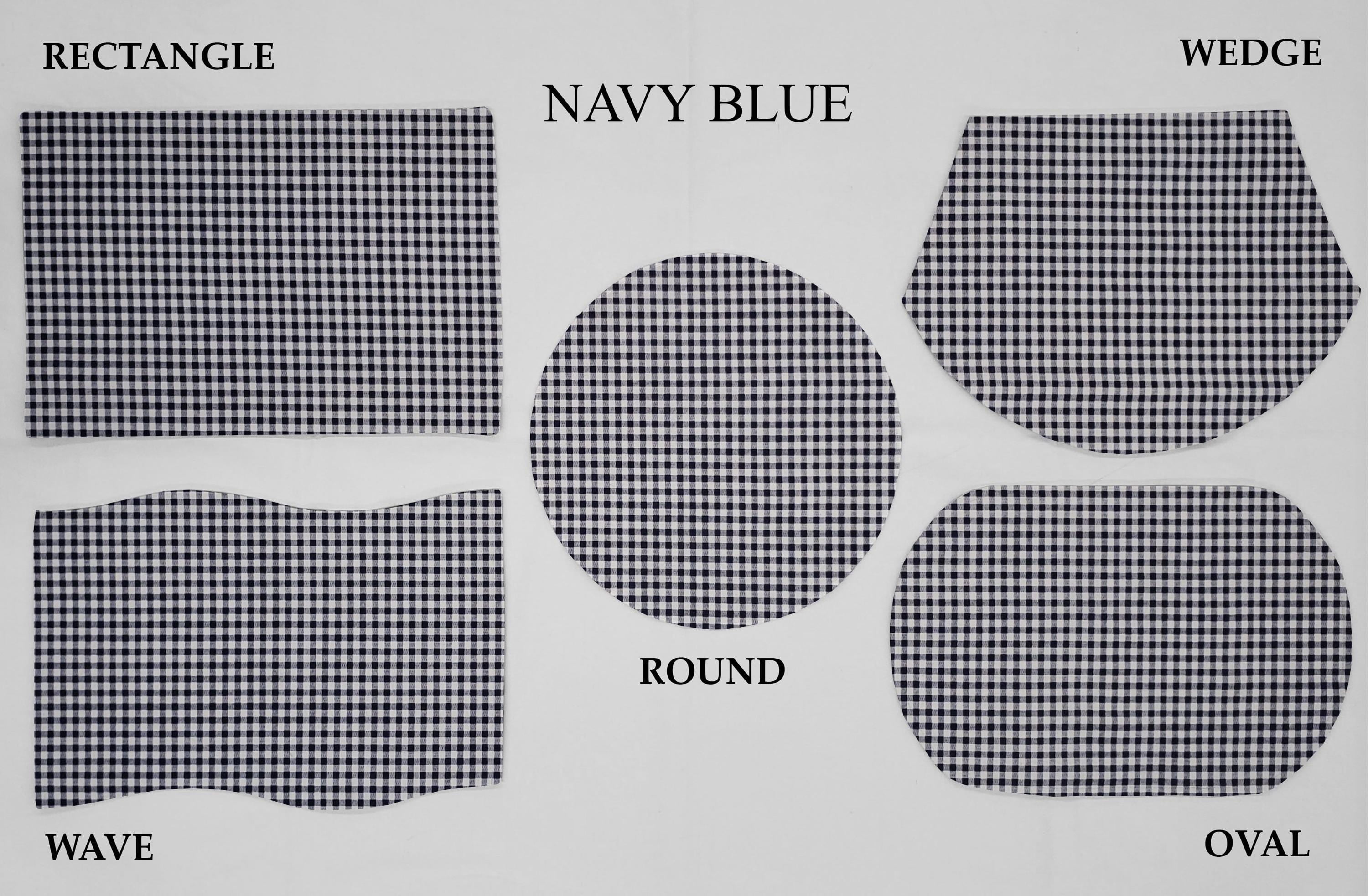 Checked Gingham Placemats by Penny's Needful Things (Rectangle - Set of 6) (Navy Blue)