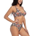 thumbnail image 2 of Wukai Foxes Women's Bikini Set Two Piece,wimsuit High Waisted V Neck Twist Front Adjustable Spaghetti Straps Bathing Suit-X-Large, 2 of 7