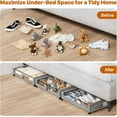 thumbnail image 2 of nder Bed Storage Containers with Wheels, Under Bed Shoe Storage Organizer Drawer, Tool-free Assembly Metal Storage Containers for Bedroom Clothes Shoes Blankets -4PCK，Grey, 2 of 4