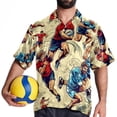 thumbnail image 4 of Football Men's Short Sleeve Beach Shirts, Casual Printed Button Down Poplin Shirt Summer., 4 of 6