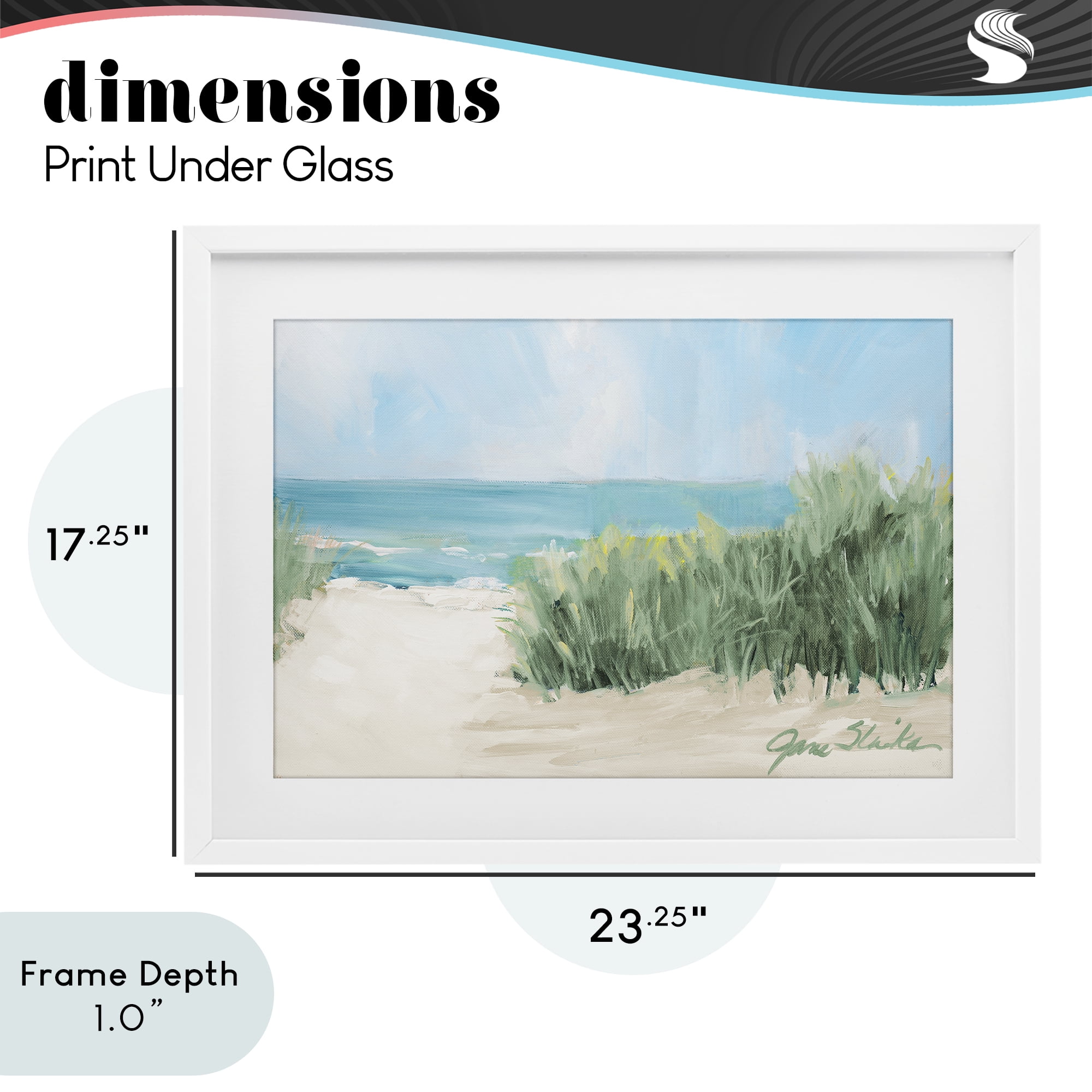 Stupell Industries Soothing Beach Day White Framed Print Under Glass, design by Jane Slivka
