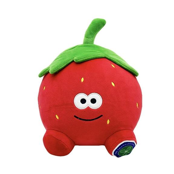 BUTOMKY 9.84" Wimbledon Strawberry Plush Pillow Toy for Kids, Super Soft Red Cute Stuffed Fruit Cushion, Perfect for Girls' Bedroom Decor