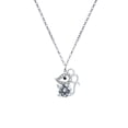 thumbnail image 1 of 1 collar de plata elegante con cadena de clavícula en forma de ratón, sencillo y moderno, con dije de circonitas a juego para mujer (plata), 1 of 6