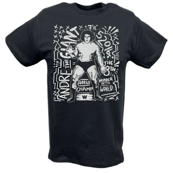 Andre The Giant Graphic Art Black T-shirt