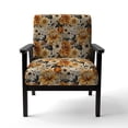 thumbnail image 4 of Designart "Fall Floral Cottage" Brown Flowers Upholstered Accent Chair - Cottage Arm Chair For Bedroom, 4 of 7