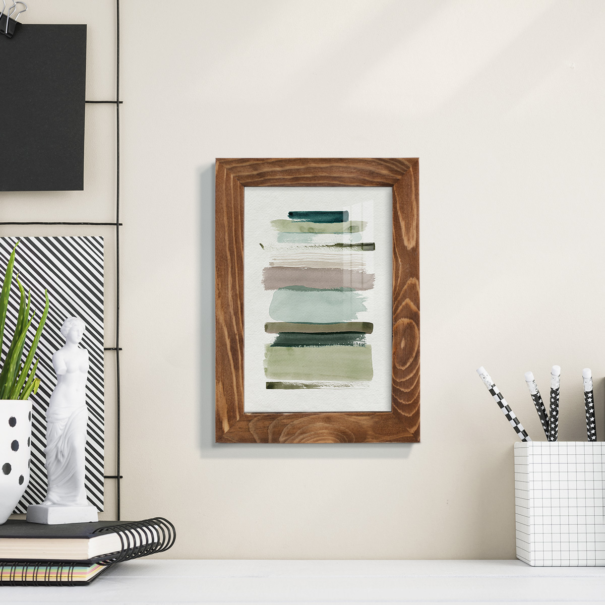 Grass Stains I - Framed Print w/glass - Walnut
