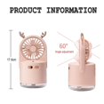 thumbnail image 2 of Small Cooling Misting Fan - Rechargeable Personal Fan With Large Water Tank And 3 Speeds, 2 of 5