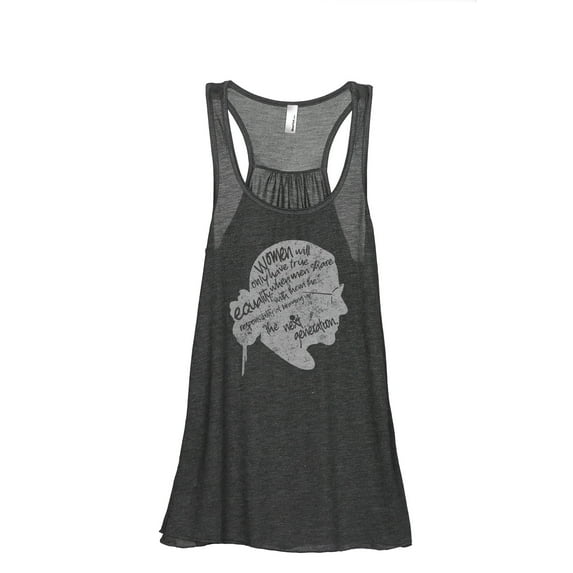 The Next Generation RBG Women's Fashion Sleeveless Flowy Racerback Workout Yoga Tank Top Charcoal Grey X-Large