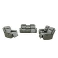 thumbnail image 5 of Gewnee Silver 3-Piece Living Room Recliner Sofa Set with Console & Cup Holders,Air Leather, Solid Wood Frame & Double-Layer Springs（Power Recliner ）, 5 of 16