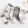 thumbnail image 6 of Elroy 5 Pairs Baby Socks Summer Thin Printed Newborn Warm Breathable Elastic Cotton Socks, 6 of 9