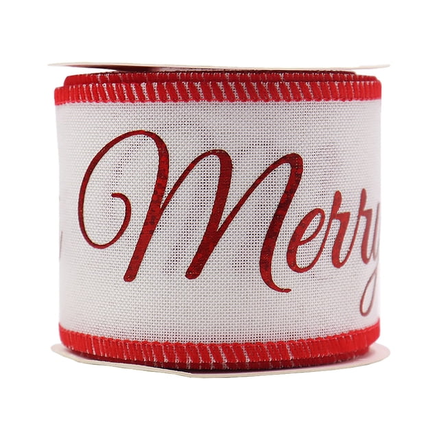 Visland Christmas Ribbons Colored Ribbon Holiday Ribbon Decorations Rustic Fabric Ribbons Crafters Holiday Ornaments 1Roll/5Yard